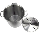 SOGA Stock Pot 12L Top Grade Thick Stainless Steel Stockpot 18/10