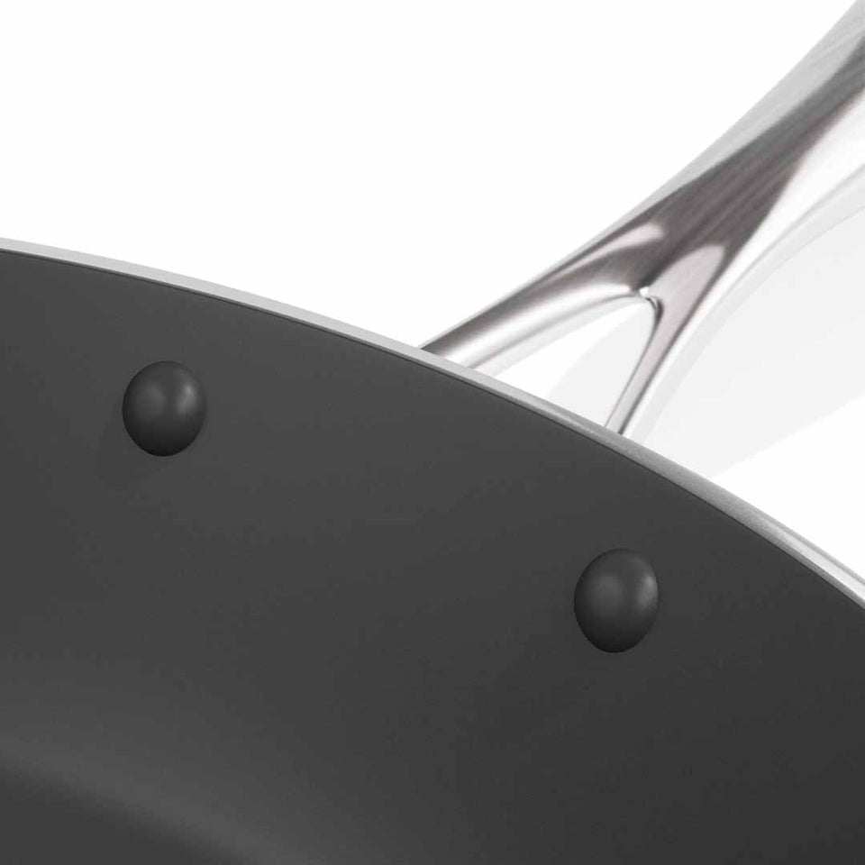 SOGA Stainless Steel Fry Pan 22cm Frying Pan Induction FryPan Non Stick Interior