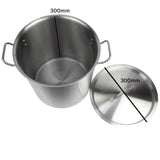 SOGA Stock Pot 21L Top Grade Thick Stainless Steel Stockpot 18/10