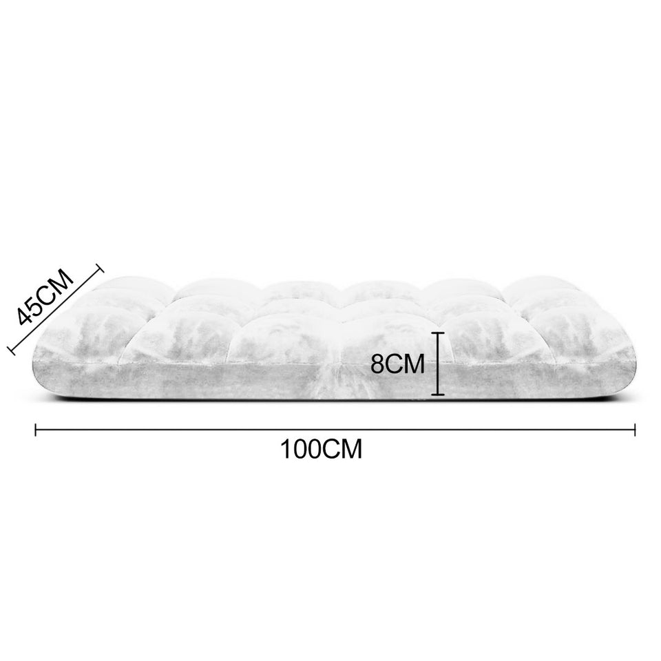 SOGA Floor Recliner Folding Lounge Sofa Futon Couch Folding Chair Cushion White x2
