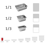 SOGA 6X Gastronorm GN Pan Full Size 1/1 GN Pan 10cm Deep Stainless Steel Tray
