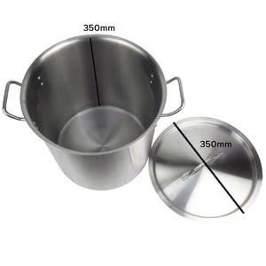 SOGA Stock Pot 33L Top Grade Thick Stainless Steel Stockpot 18/10