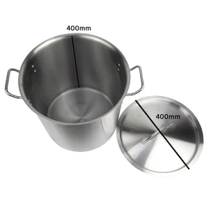 SOGA Stock Pot 50L Top Grade Thick Stainless Steel Stockpot 18/10