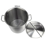 SOGA Stock Pot 50L Top Grade Thick Stainless Steel Stockpot 18/10