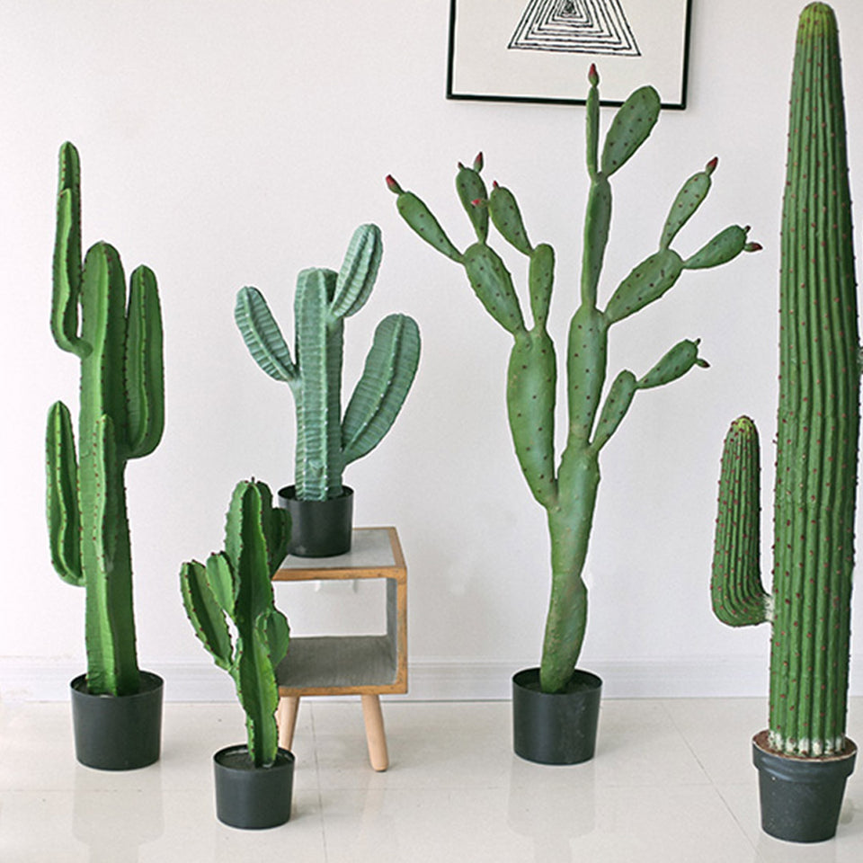SOGA 2X 70cm Green Artificial Indoor Cactus Tree Fake Plant Simulation Decorative 5 Heads