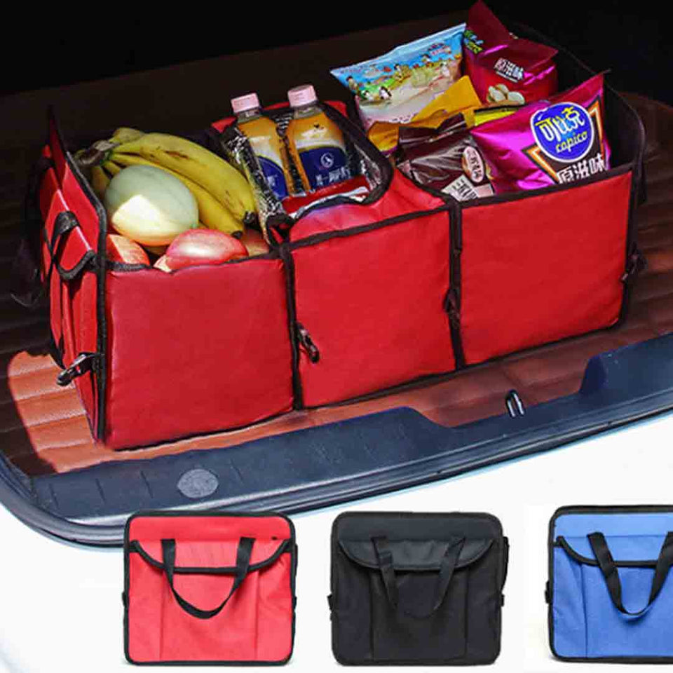 SOGA 2X Car Portable Storage Box Waterproof Oxford Cloth Multifunction Organizer Red