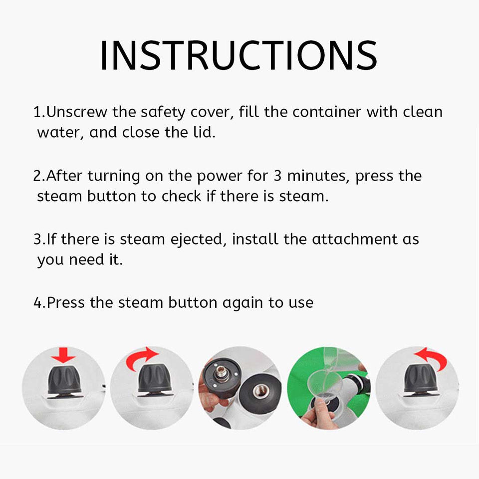 1000w Portable Handheld Handy Steam Cleaner Floor Carpet Steamer Washer Pressure White