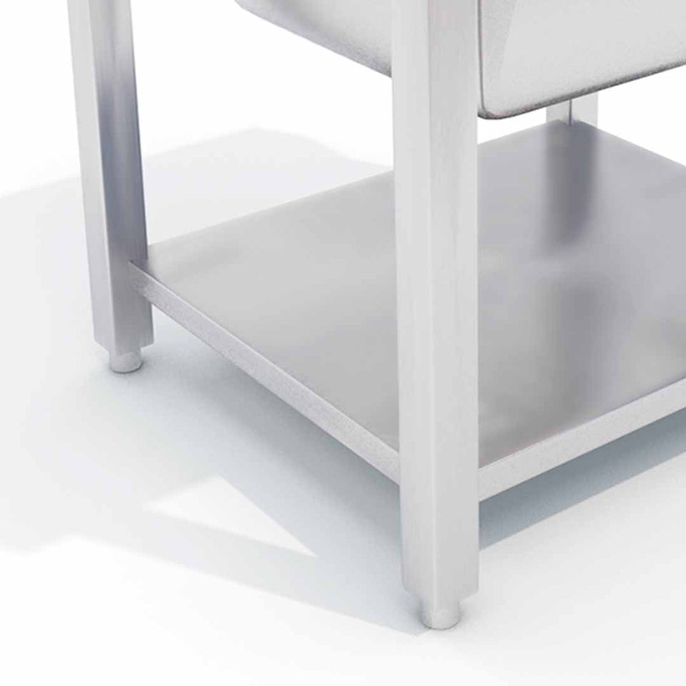 SOGA Commercial Kitchen Sink Work Bench Stainless Steel Food Prep Table 70*70*85cm