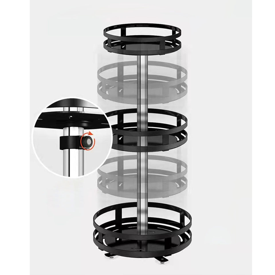 SOGA 2-Pack 3-Tier Steel Black Rotating Kitchen Spice & Seasoning Organizer Shelf