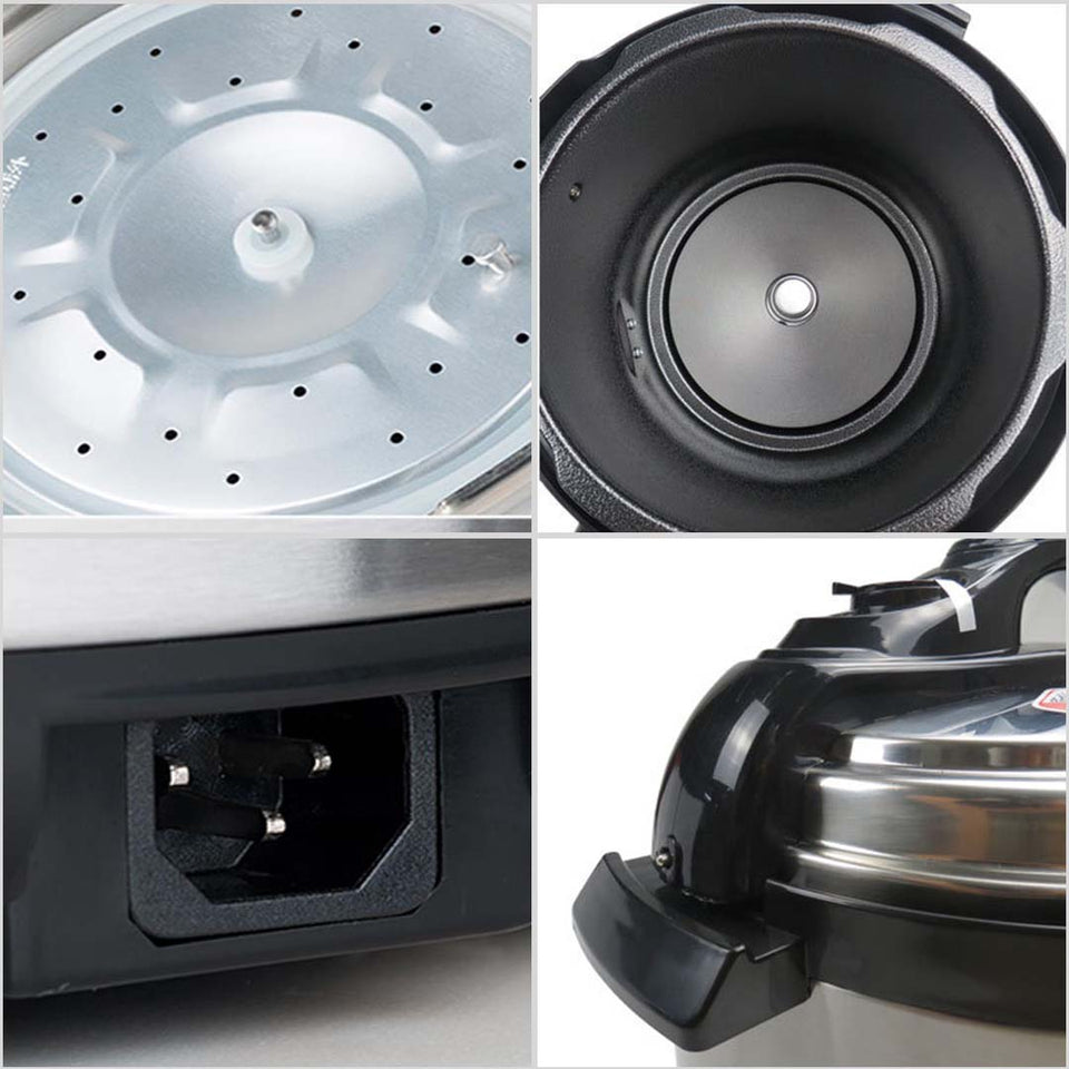 SOGA 2X Stainless Steel Electric Pressure Cooker 12L Nonstick 1600W