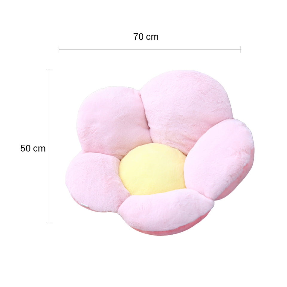 SOGA Pink Whimsical Big Flower Shape Cushion Soft Leaning Bedside Pad Floor Plush Pillow Home Decor