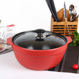 2X 3.5L Ceramic Casserole Stew Cooking Pot with Glass Lid Green