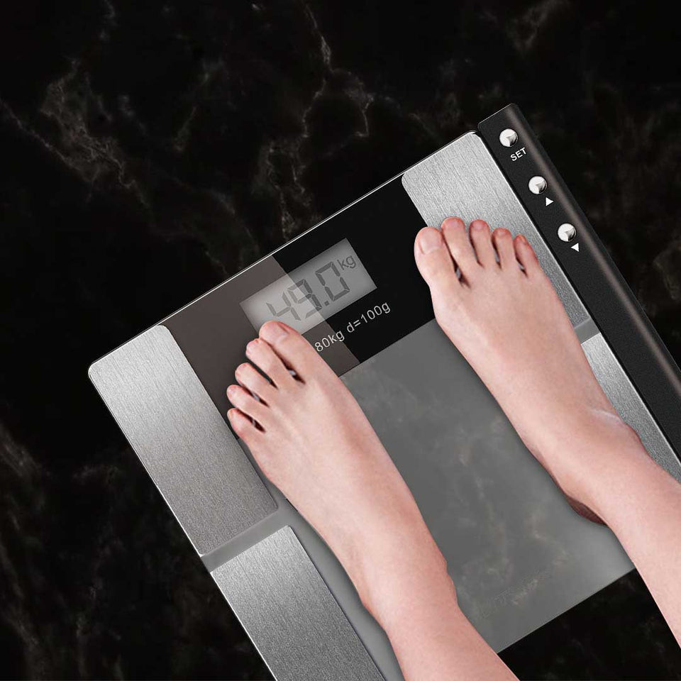 SOGA 2X Digital Electronic Glass LCD Bathroom Body Fat Scale Weighing Scales Weight Monitor