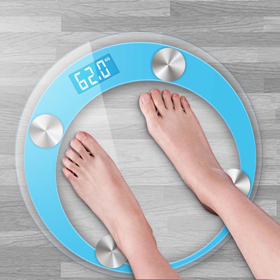 SOGA 2X 180kg Digital Fitness Weight Bathroom Gym Body Glass LCD Electronic Scale White/Blue