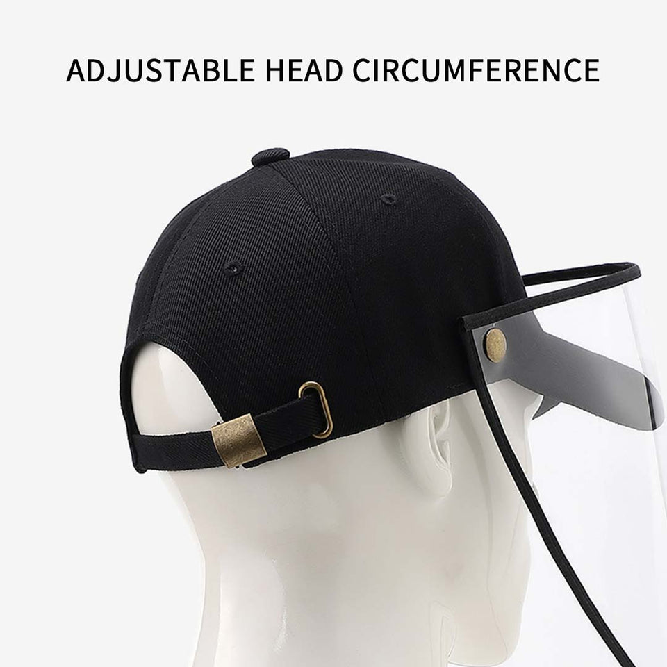 2X Outdoor Protection Hat Anti-Fog Pollution Dust Saliva Protective Cap Full Face Shield Cover Adult Black