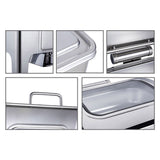 SOGA 2X 9L Rectangular Stainless Steel Soup Warmer Roll Top Chafer Chafing Dish Set with Glass Visual Window Lid