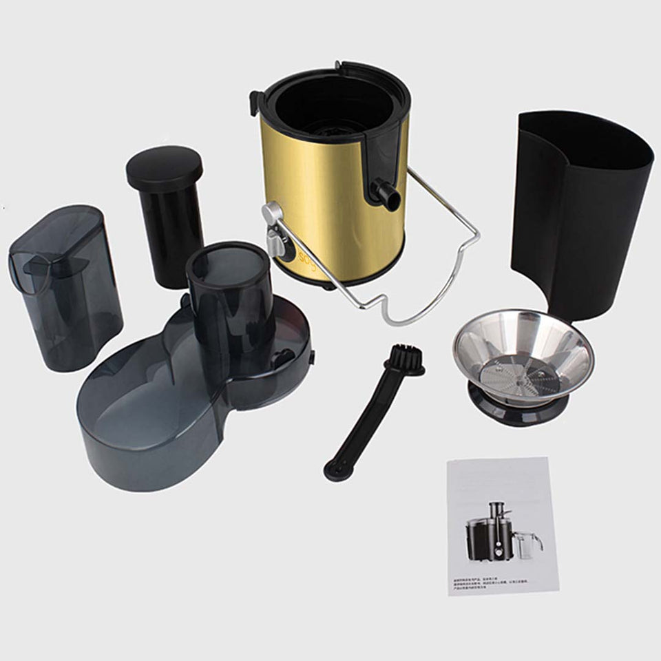 SOGA 2X Juicer 400W Professional Stainless Steel Whole Fruit Vegetable Juice Extractor Diet Gold