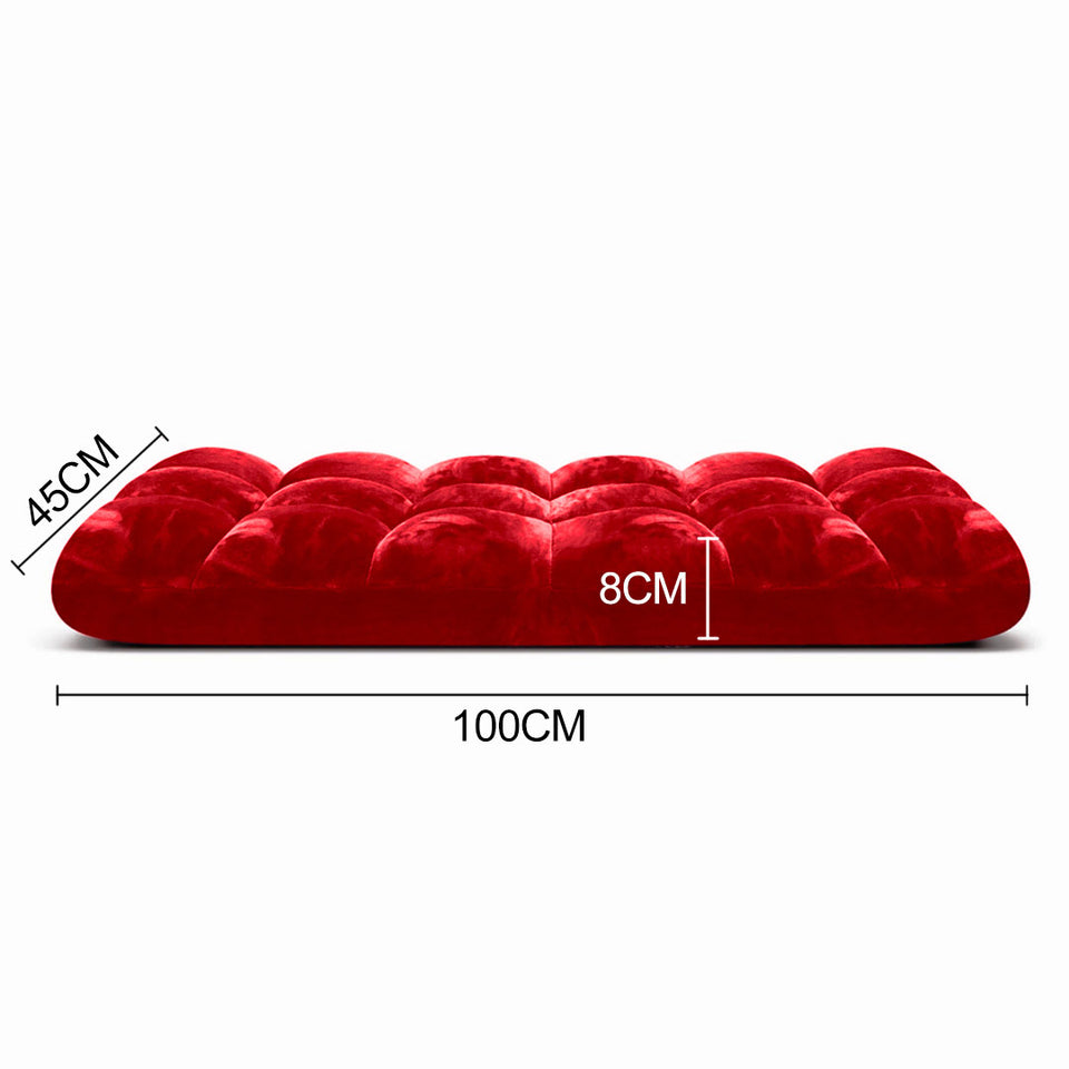 SOGA Floor Recliner Folding Lounge Sofa Futon Couch Folding Chair Cushion Red x4