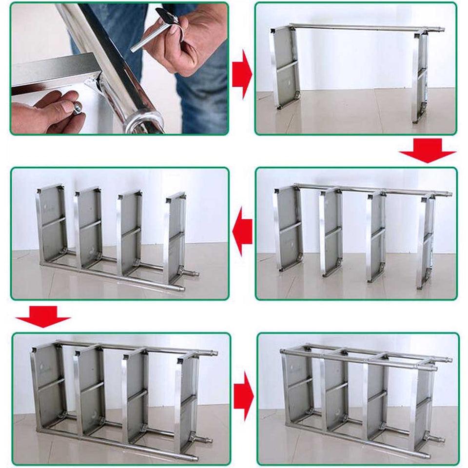 SOGA Stainless Steel 4 Tier Kitchen Shelving Unit Display Shelf Home Office 180CM