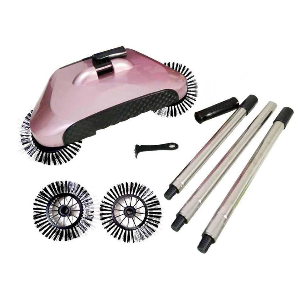 SOGA Auto Hand Push Sweeper Broom Household Cleaning Without Electricity Cleaner Mop Purple