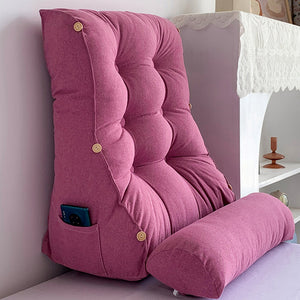 SOGA 4X 45cm Magenta Triangular Wedge Lumbar Pillow Headboard Backrest Sofa Bed Cushion Home Decor