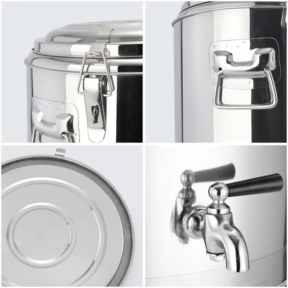 SOGA 30L Stainless Steel Insulated Stock Pot Dispenser Hot & Cold Beverage Container With Tap