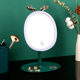 SOGA 2X Green Antler LED Light Makeup Mirror Tabletop Vanity Home Decor