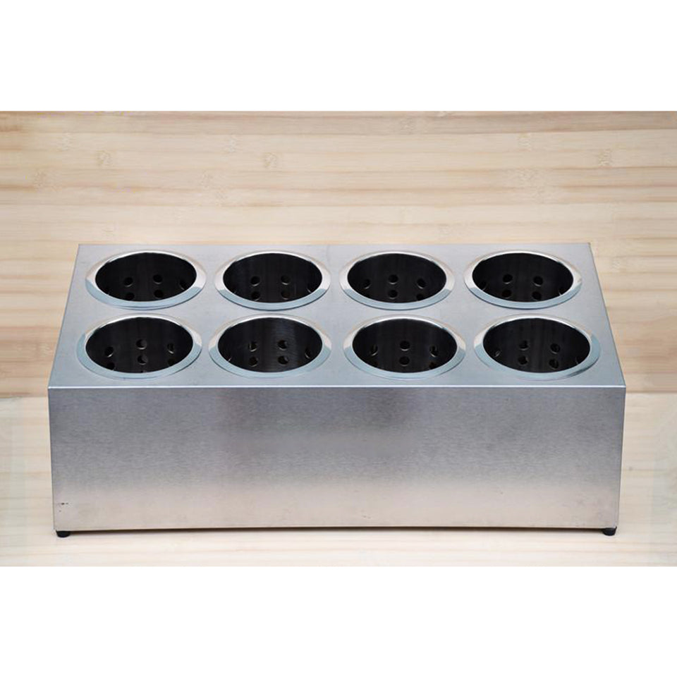 SOGA 2X 18/10 Stainless Steel Commercial Conical Utensils Cutlery Holder with 8 Holes