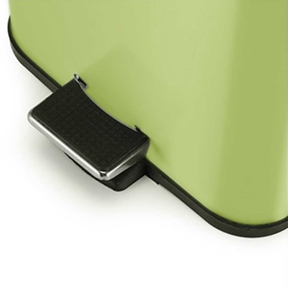 SOGA 2X Foot Pedal Stainless Steel Rubbish Recycling Garbage Waste Trash Bin Square 6L Green