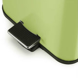 SOGA 2X Foot Pedal Stainless Steel Rubbish Recycling Garbage Waste Trash Bin Square 6L Green