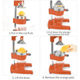 SOGA 2x Commercial Manual Juicer Hand Press Juice Extractor Squeezer Citrus Orange