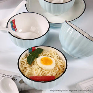 SOGA Blue Japanese Style Ceramic Dinnerware Crockery Soup Bowl Plate Server Kitchen Home Decor Set of 6