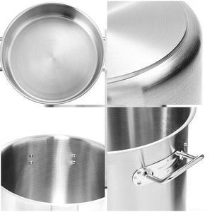 SOGA Stock Pot 17L Top Grade Thick Stainless Steel Stockpot 18/10 Without Lid