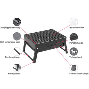 SOGA 43cm Portable Folding Thick Box-Type Charcoal Grill for Outdoor BBQ Camping