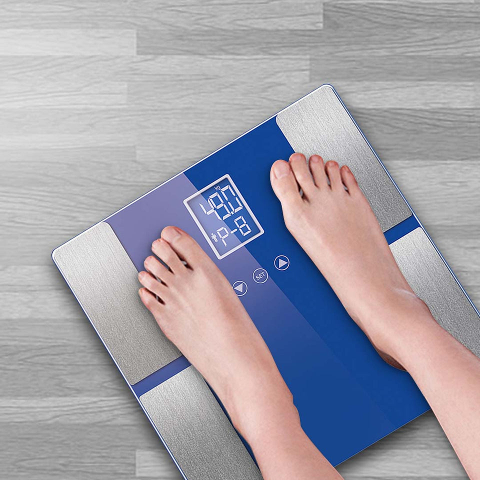 SOGA Digital Electronic LCD Bathroom Body Fat Scale Weighing Scales Weight Monitor Blue