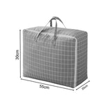 SOGA Grey Plaid Medium Storage Luggage Bag Double Zipper Foldable Travel Organiser Essentials