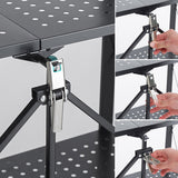 SOGA 2X 4 Tier Steel Foldable Kitchen Cart Multi-Functional Shelves with Wheels