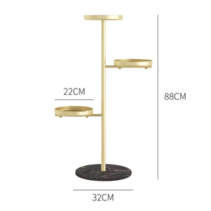 SOGA 2X 3 Tier Gold Round Plant Stand Flowerpot Tray Display Living Room Balcony Metal Decorative Shelf