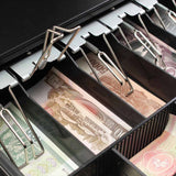 SOGA Black Heavy Duty Cash Drawer Electronic 4 Bills 8 Coins Cheque Slot Tray Pos 350
