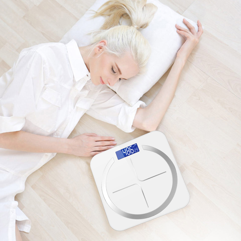 SOGA 180kg Glass LCD Digital Fitness Weight Bathroom Body Electronic Scales White