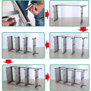 SOGA Stainless Steel 4 Tier Kitchen Shelving Unit Display Shelf Home Office 150CM