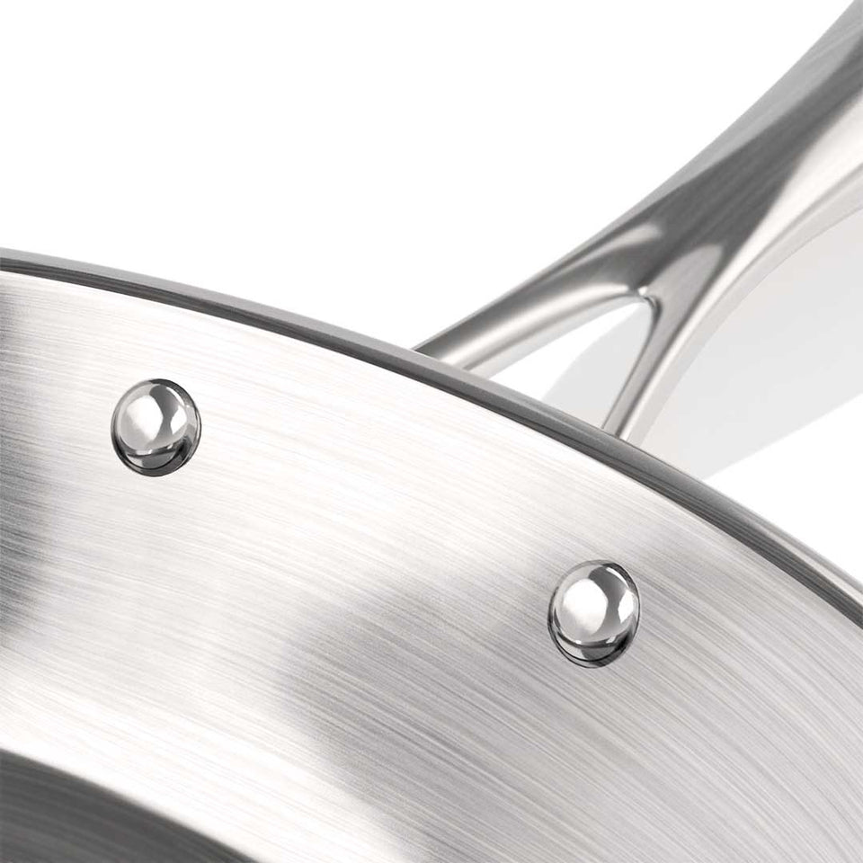 SOGA Stainless Steel Fry Pan 24cm 34cm Frying Pan Top Grade Induction Cooking
