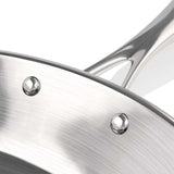 SOGA Stainless Steel Fry Pan 24cm 34cm Frying Pan Top Grade Induction Cooking