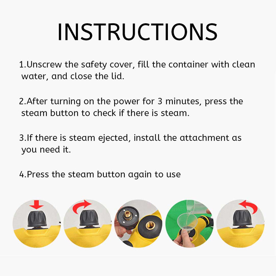 1000w Portable Handheld Handy Steam Cleaner Floor Carpet Steamer Washer Pressure Yellow
