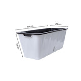 SOGA 2-Pack Large White Rectangular Plastic Flowerpot for Outdoor Garden