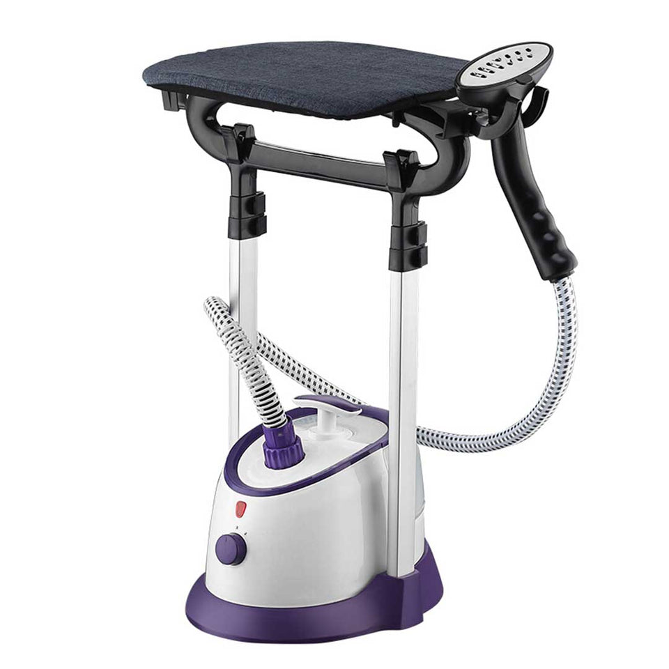 SOGA Garment Steamer Vertical Twin Pole Clothes 1700ml 1800w Steaming Kit Purple