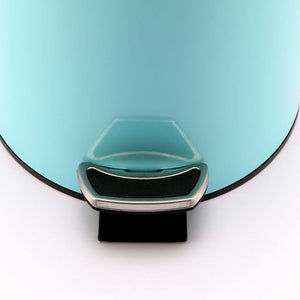 SOGA 7L Modern Foot Pedal Trash Bin Waste Kitchen Bathroom Stainless Steel Round Blue