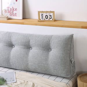 SOGA 2X 120cm Silver Triangular Wedge Bed Pillow Headboard Backrest Bedside Tatami Cushion Home Decor