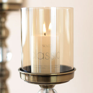 SOGA 43.3cm Glass Candlestick Candle Holder Stand Pillar Glass/Iron Metal