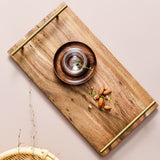 SOGA 36cm Brown Rectangle Wooden Acacia Food Serving Tray Charcuterie Board Centerpiece  Home Decor